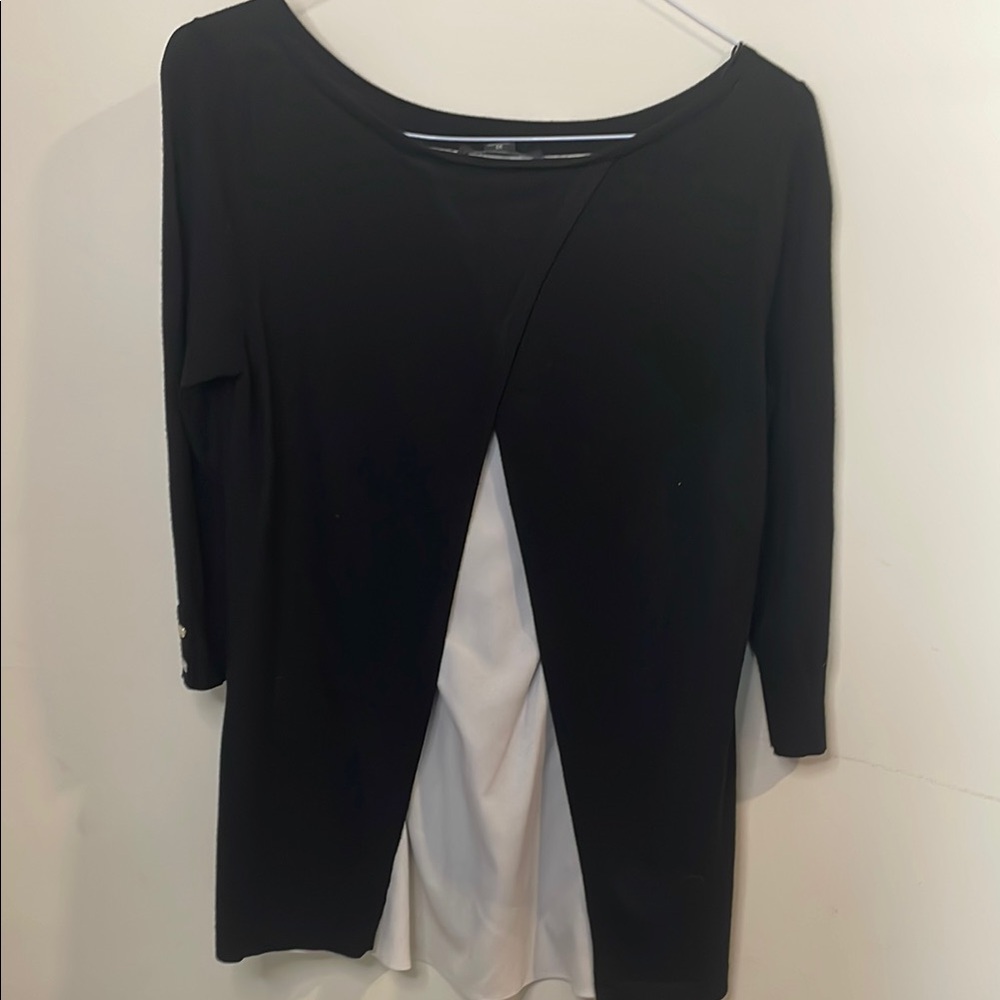 White House Black Market Black Cut Out Sweater/Blouse
